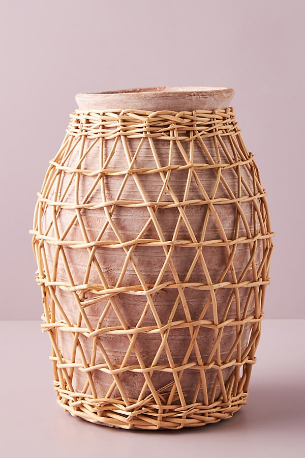 Willow Decorative Vase, Orange, Large - Image 0