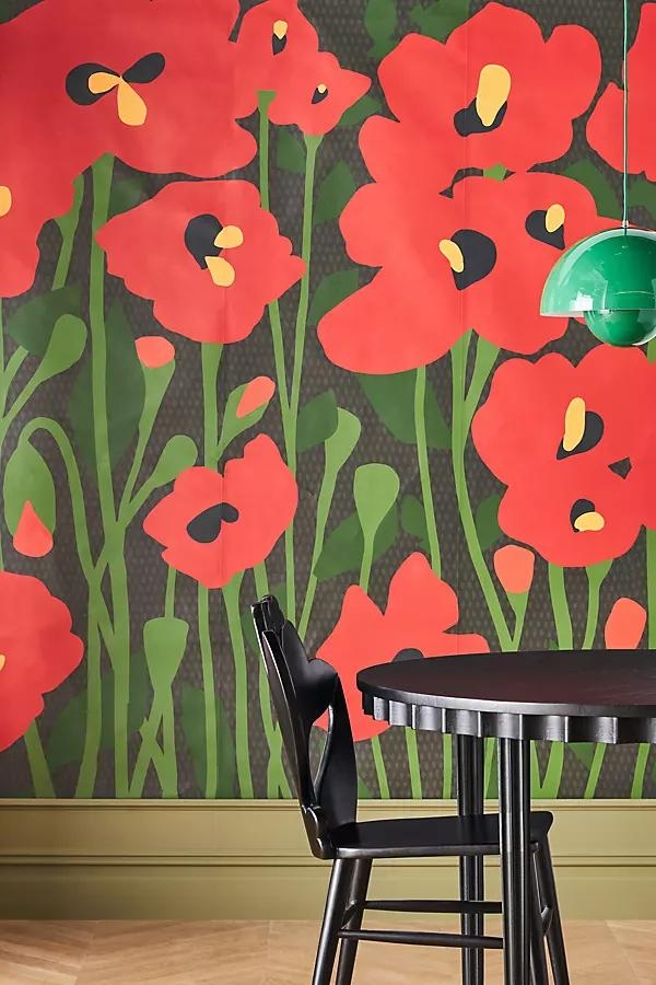 Poppy Fields Floral Mural - Image 0