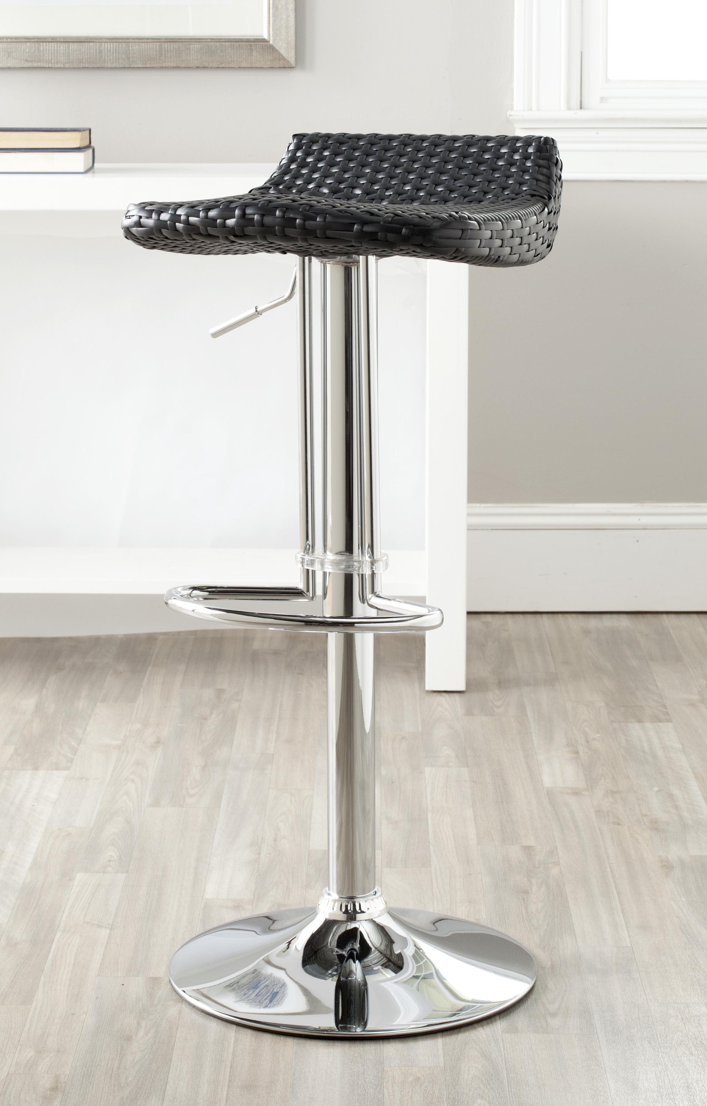 Juji Swivel Bar Stool - Black - Safavieh - Image 4