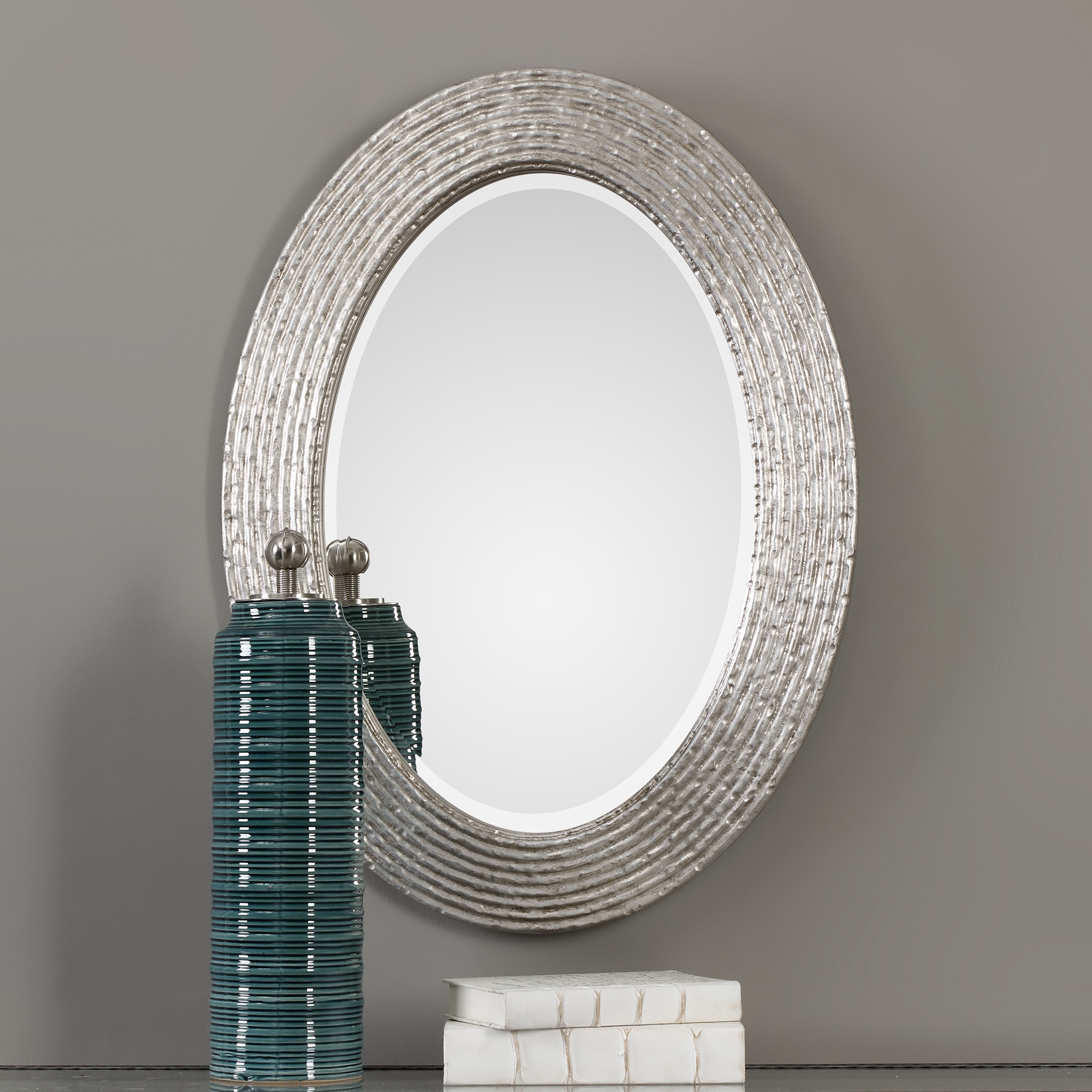 Conder Oval Silver Mirror - Image 1