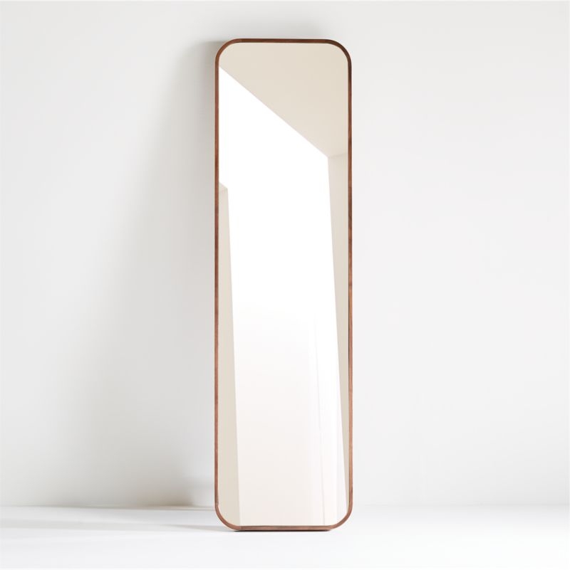 Edge Medium Walnut Rectangle Standing Mirror 18"x64" - Image 2