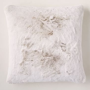 Faux Fur Chinchilla Pillow Cover, 12"x21", White - Image 2