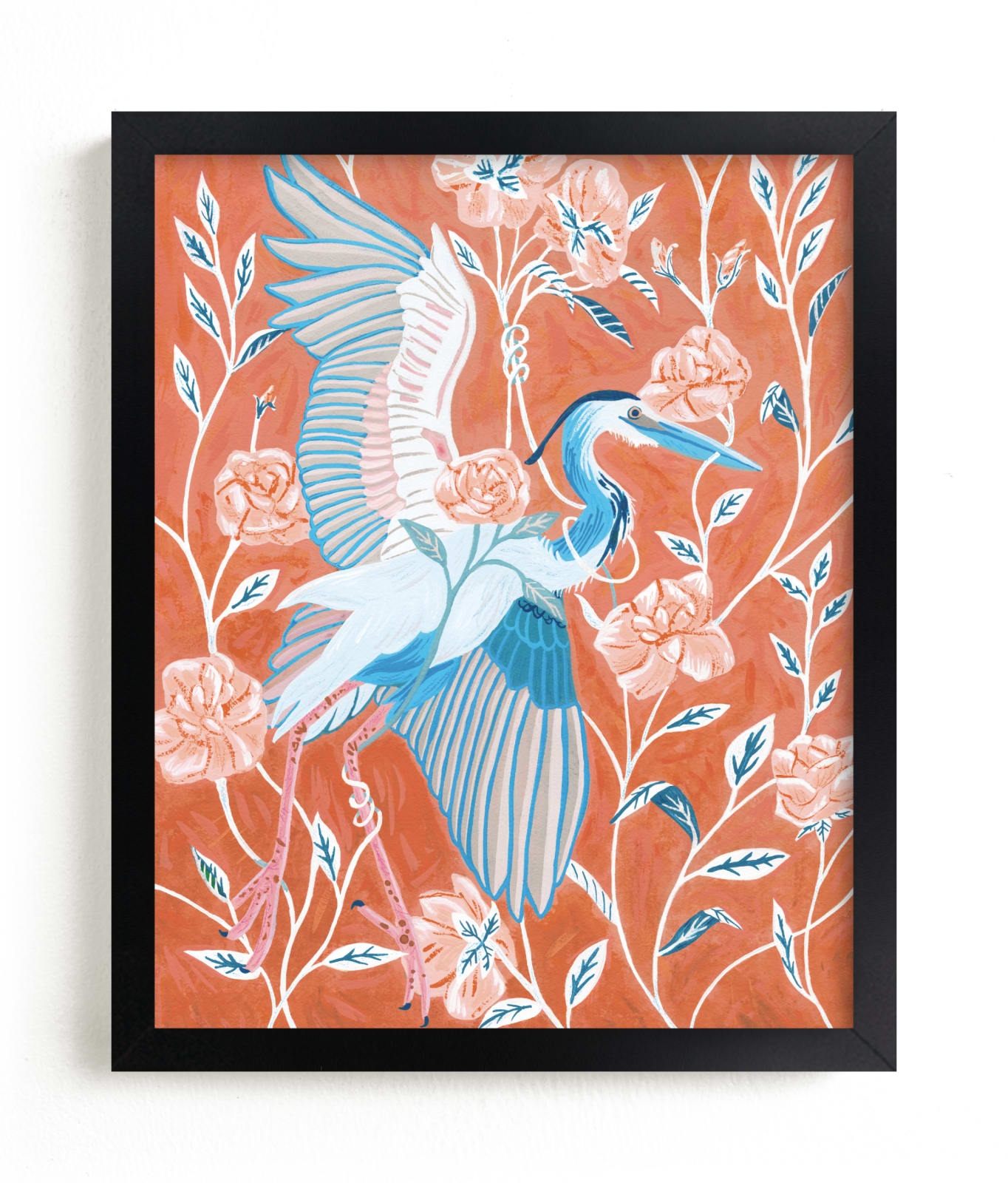 Blue Heron With Blossoms Limited Edition Fine Art Print 2 - Image 0
