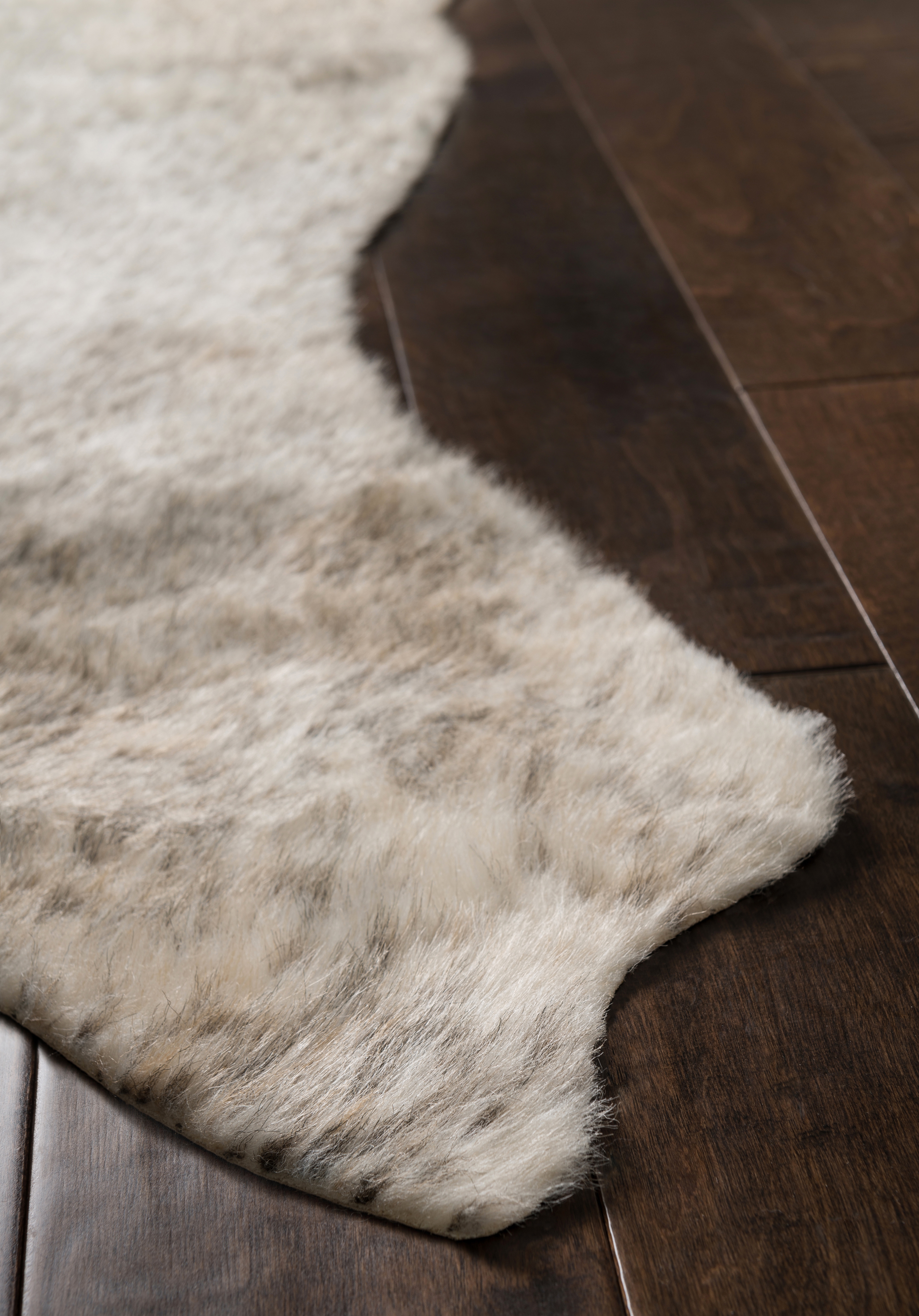 Winsley Faux Cowhide Rug, Ivory and Gray 5' x 6' 6" - Image 1