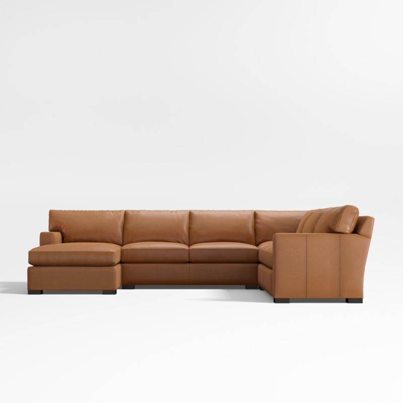 Axis Classic 4-Piece L-Shaped Leather Wedge Sectional Sofa with Chaise Lounge - Image 2