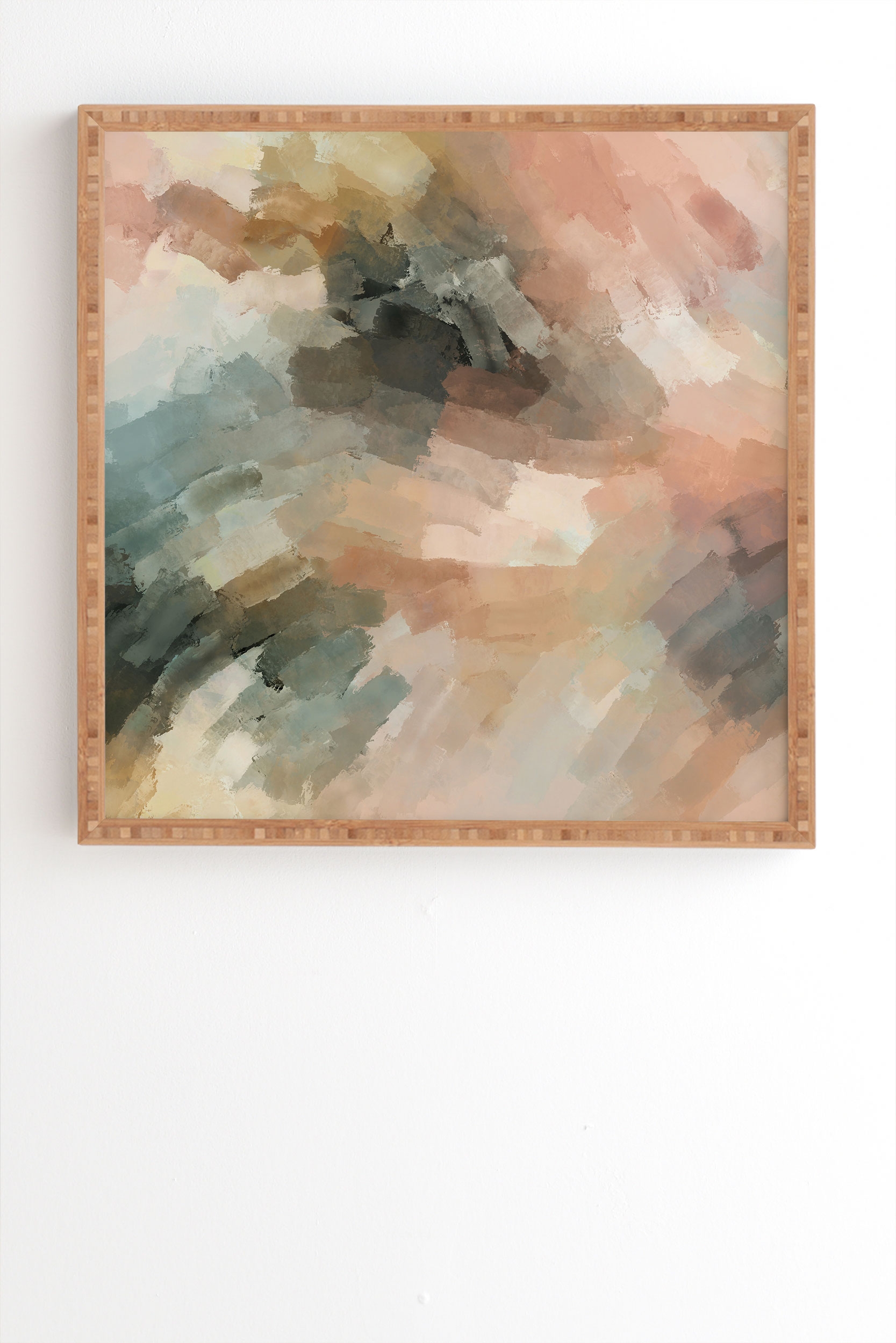 Waves Strokes Iii by Marta Barragan Camarasa - Framed Wall Art Bamboo 14" x 16.5" - Image 1