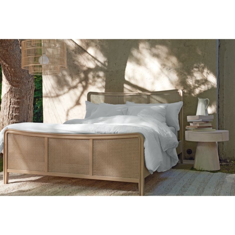 Fields Cane and White Oak Wood Queen Bed by Leanne Ford - Image 2
