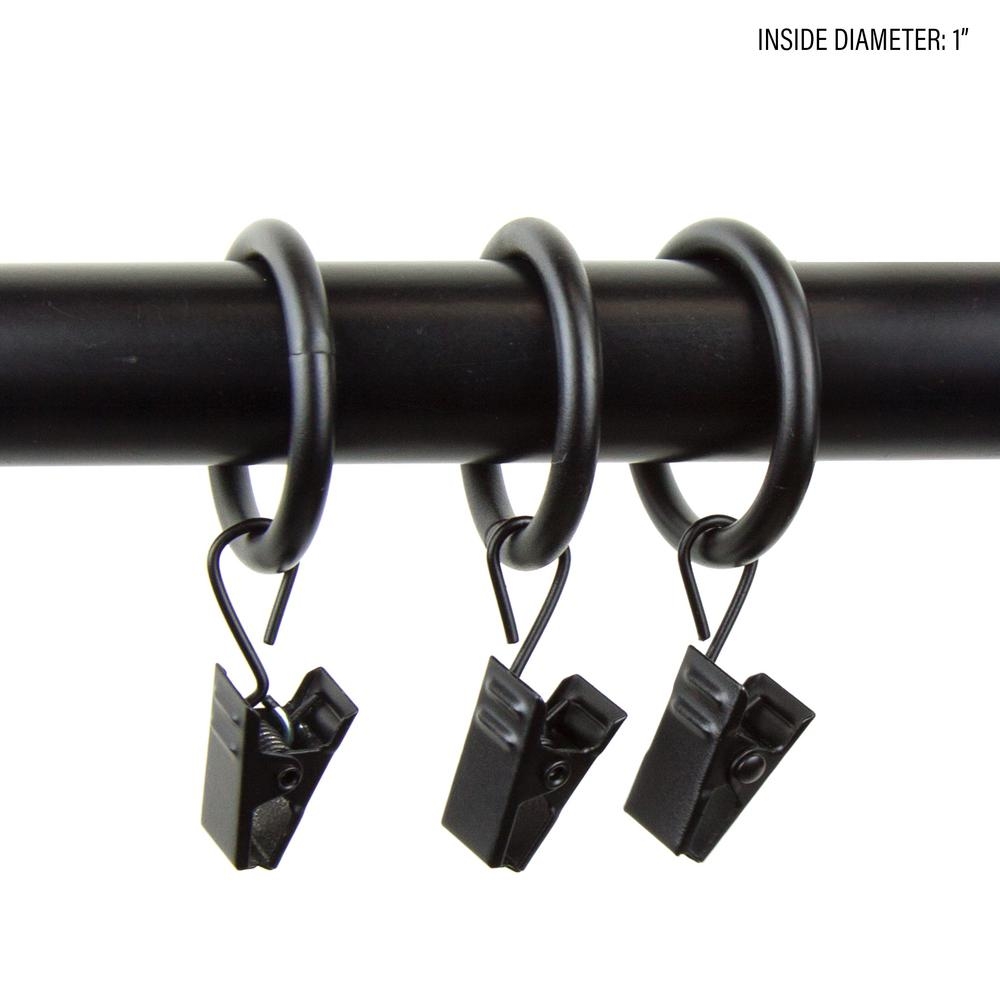 Rod Desyne 1 in. Decorative Rings in Black with Clips (Set of 10) - Image 0