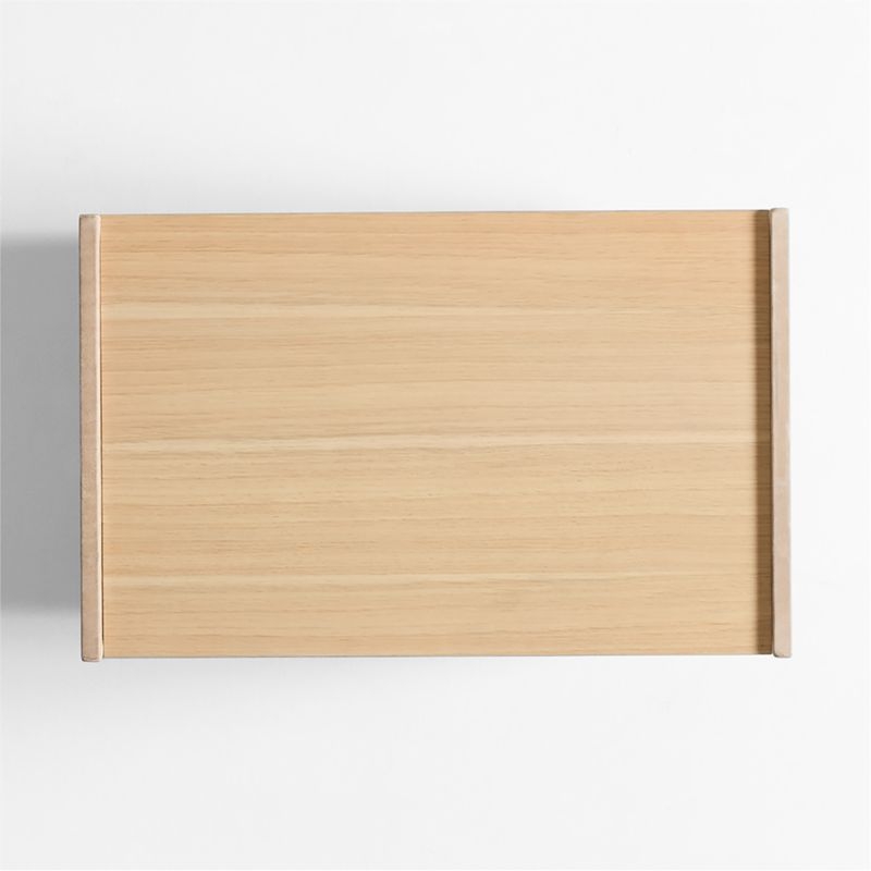 Venice 28.5" Leather and Oak Wood Nightstand by Brigette Romanek - Image 5