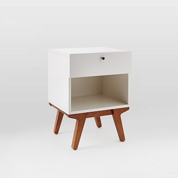 Modern Nightstand, White Lacquer - Image 0