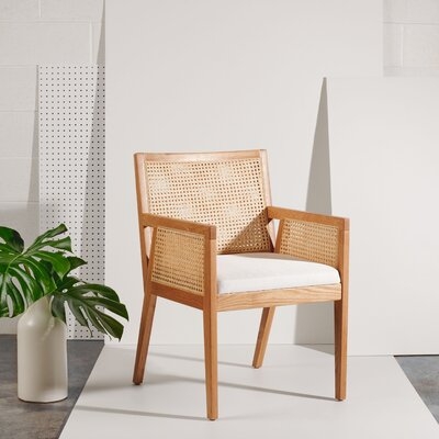 Malik Linen Arm Chair in Beige - Image 0