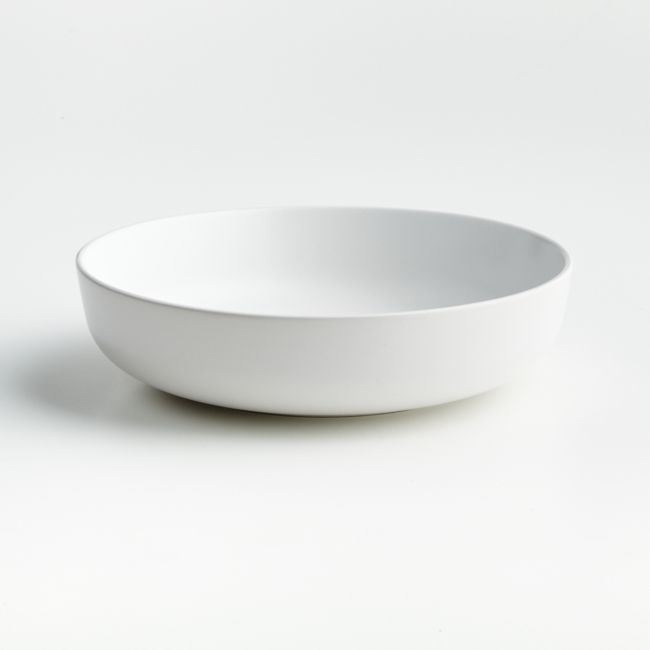 Wren Matte White Low Bowl - Image 0