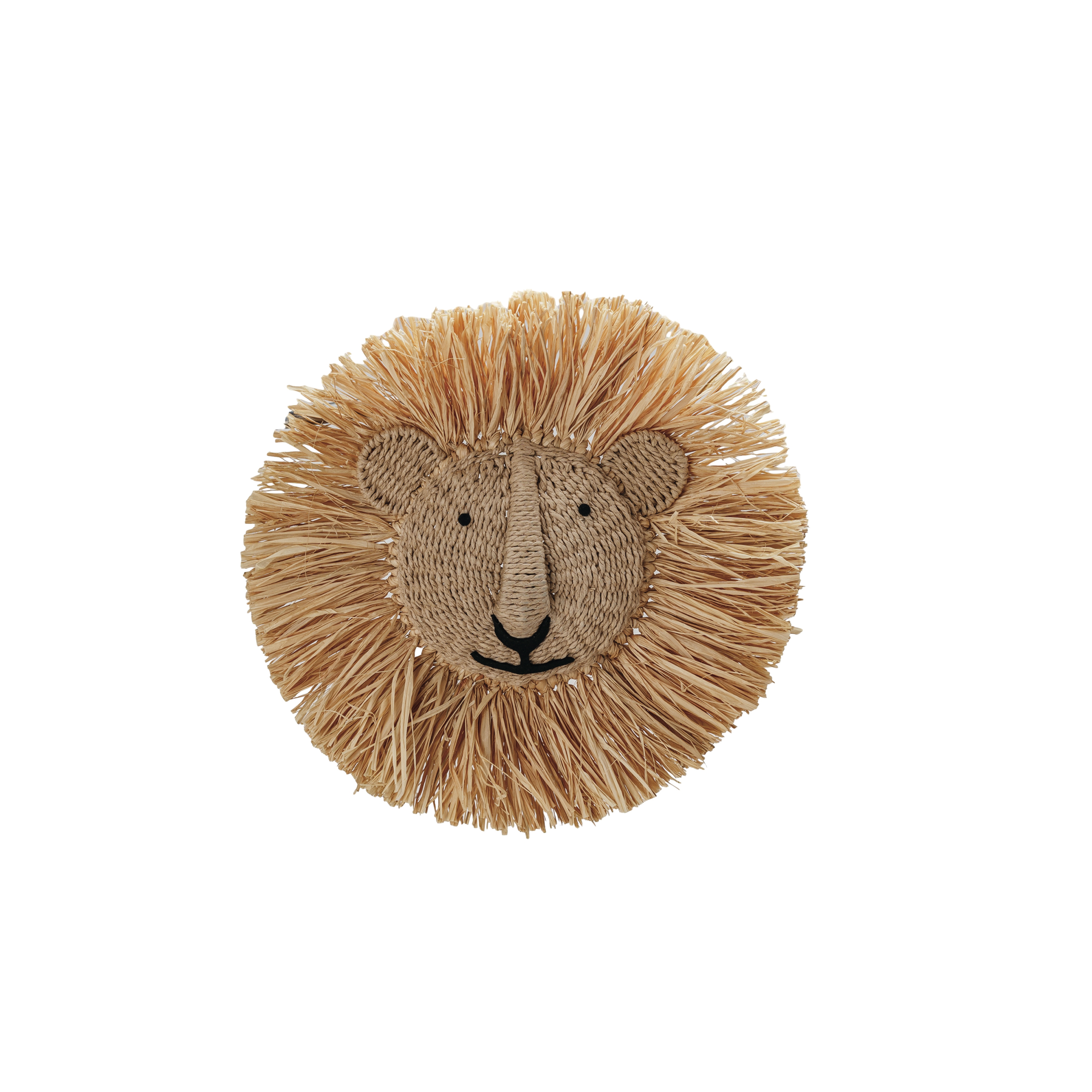 Savannah King Raffia Lion Wall Art, Natural - Image 0