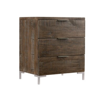 Logan Square 3 - Drawer Nightstand in Sable Brown/Sliver - Image 0