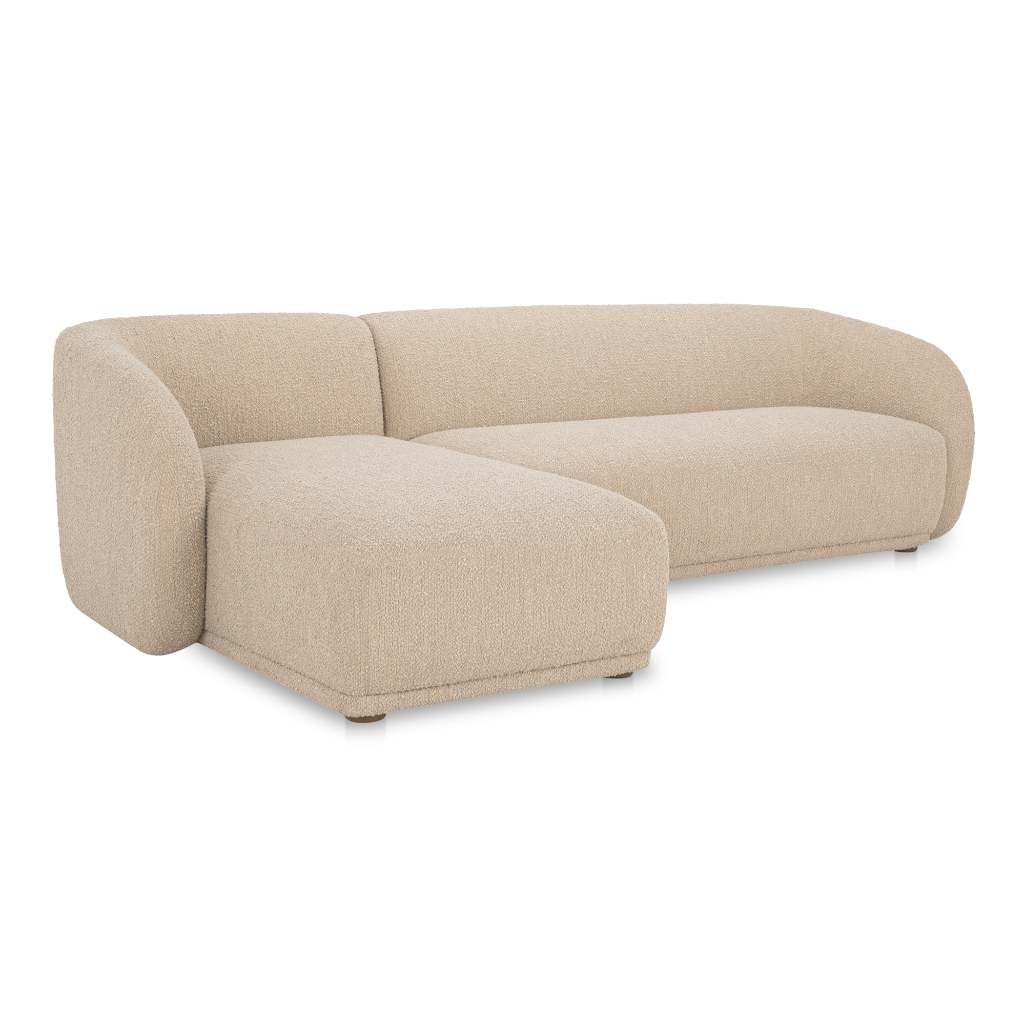 Faye Left Sectional Beige Boucle - Image 1
