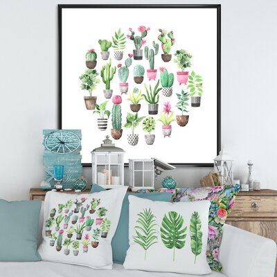 Cacti In Ceramic Pots In Gentle Tones II - Traditional Canvas Wall Art Print-FDP35158 - Image 0