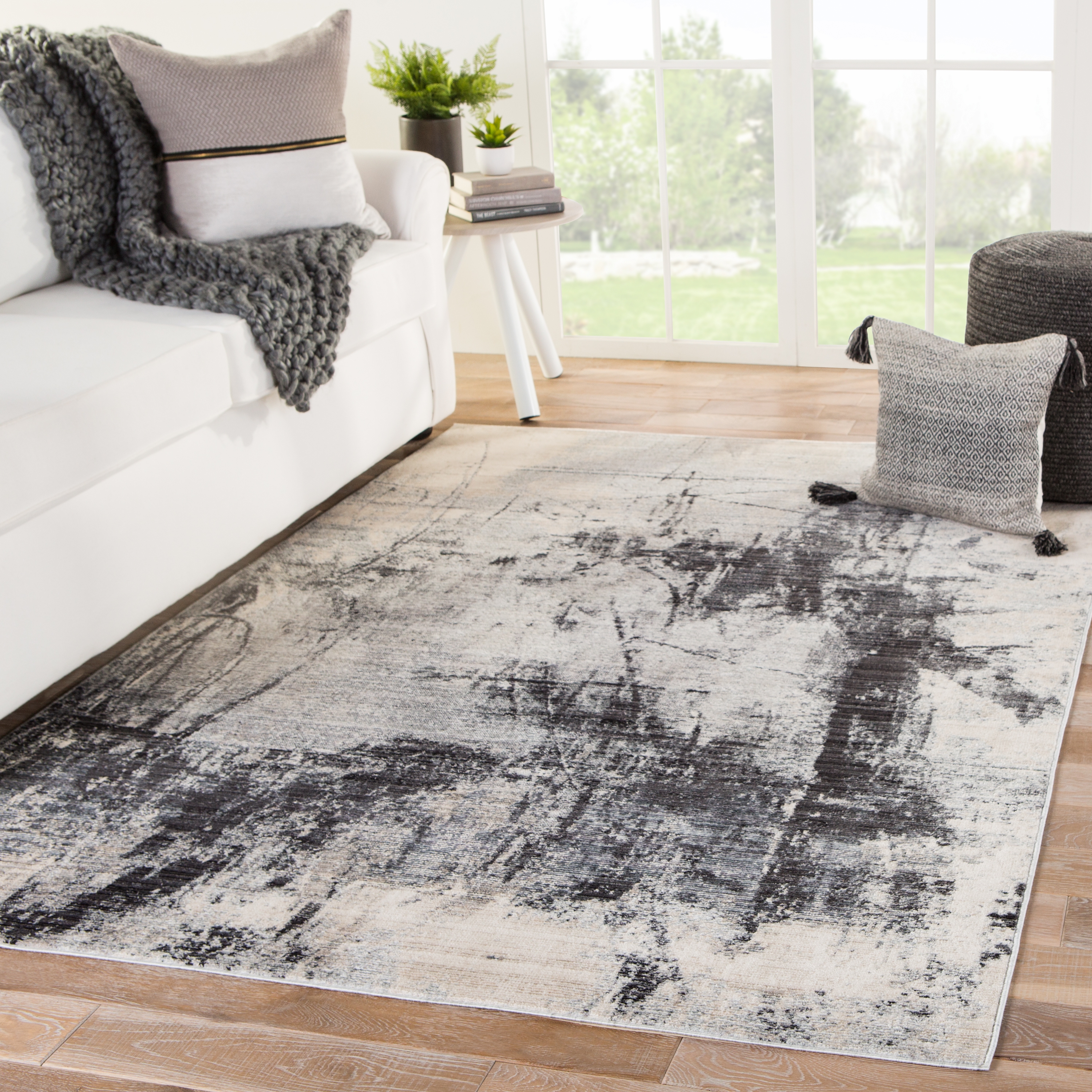 Patton Abstract Ivory/ Gray Area Rug (8'10"X11'9") - Image 4
