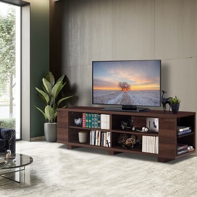 Millwood Pines 59'' Wood Tv Stand Console Storage Entertainment Media Center W/ Adjustable Shelf - Image 0