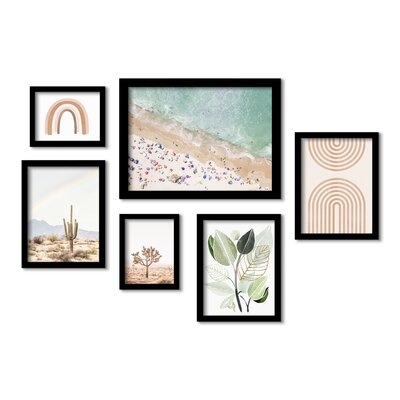 Pastel Beach by Sisi and Seb - 6 Piece Picture Frame Print Set on Paper - Image 0