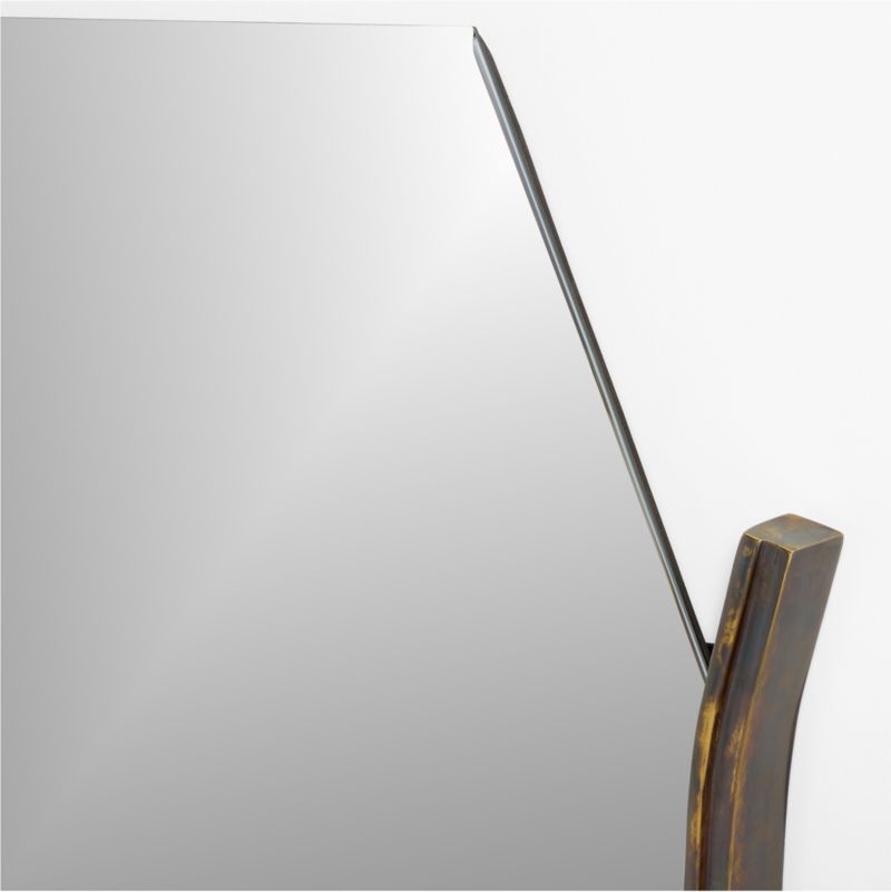 Peutre Antique Brass Wall Mirror by Jeremiah Brent - Image 3