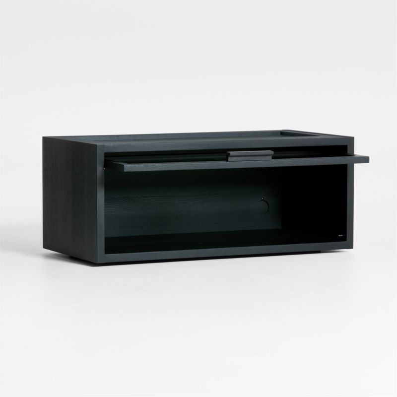 Calypso Black Wood Modular Single Glass-Door Storage Component - Image 2