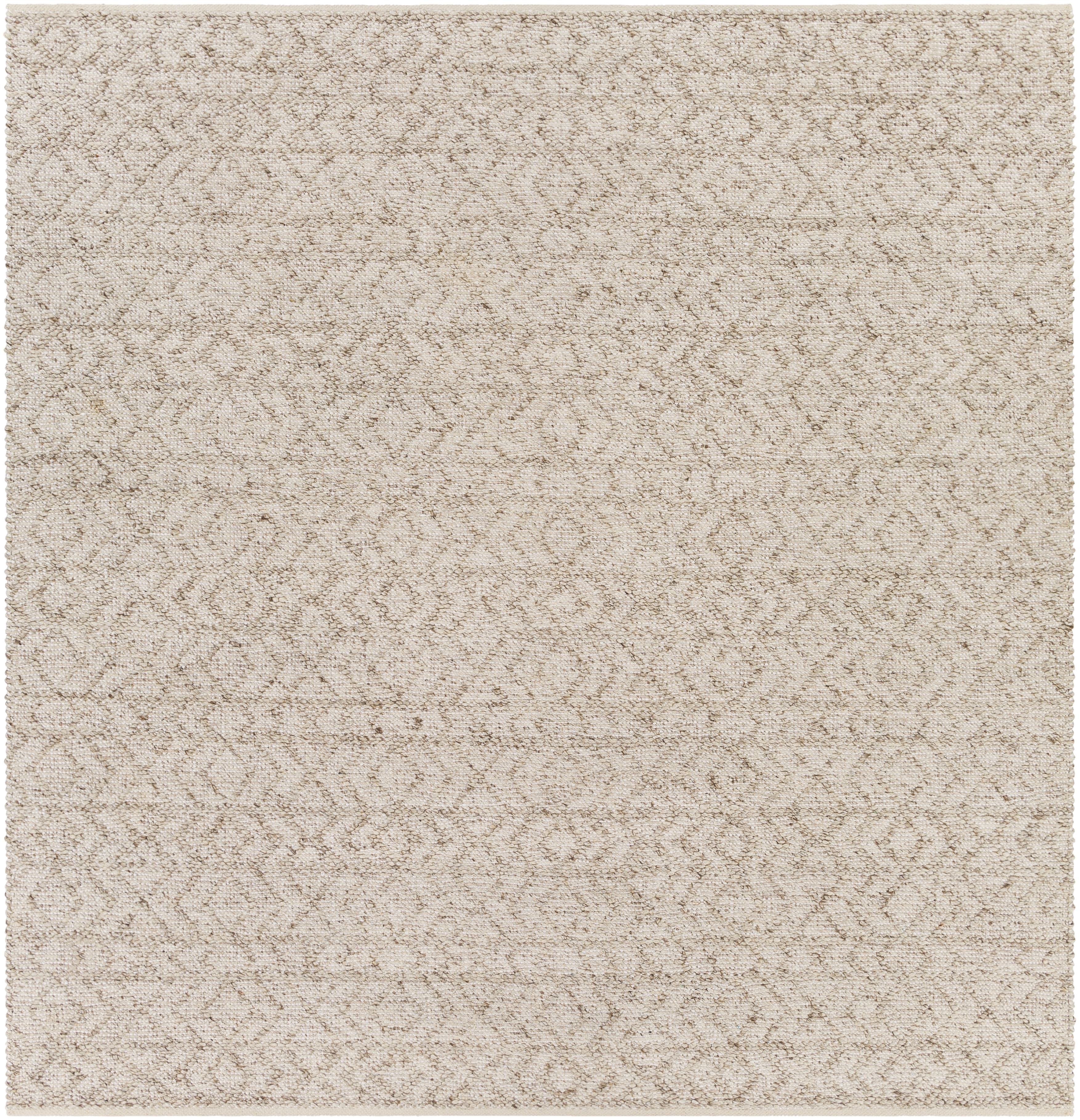 Ingrid Beige Indoor 8' x 8' Handmade Rug - Image 0