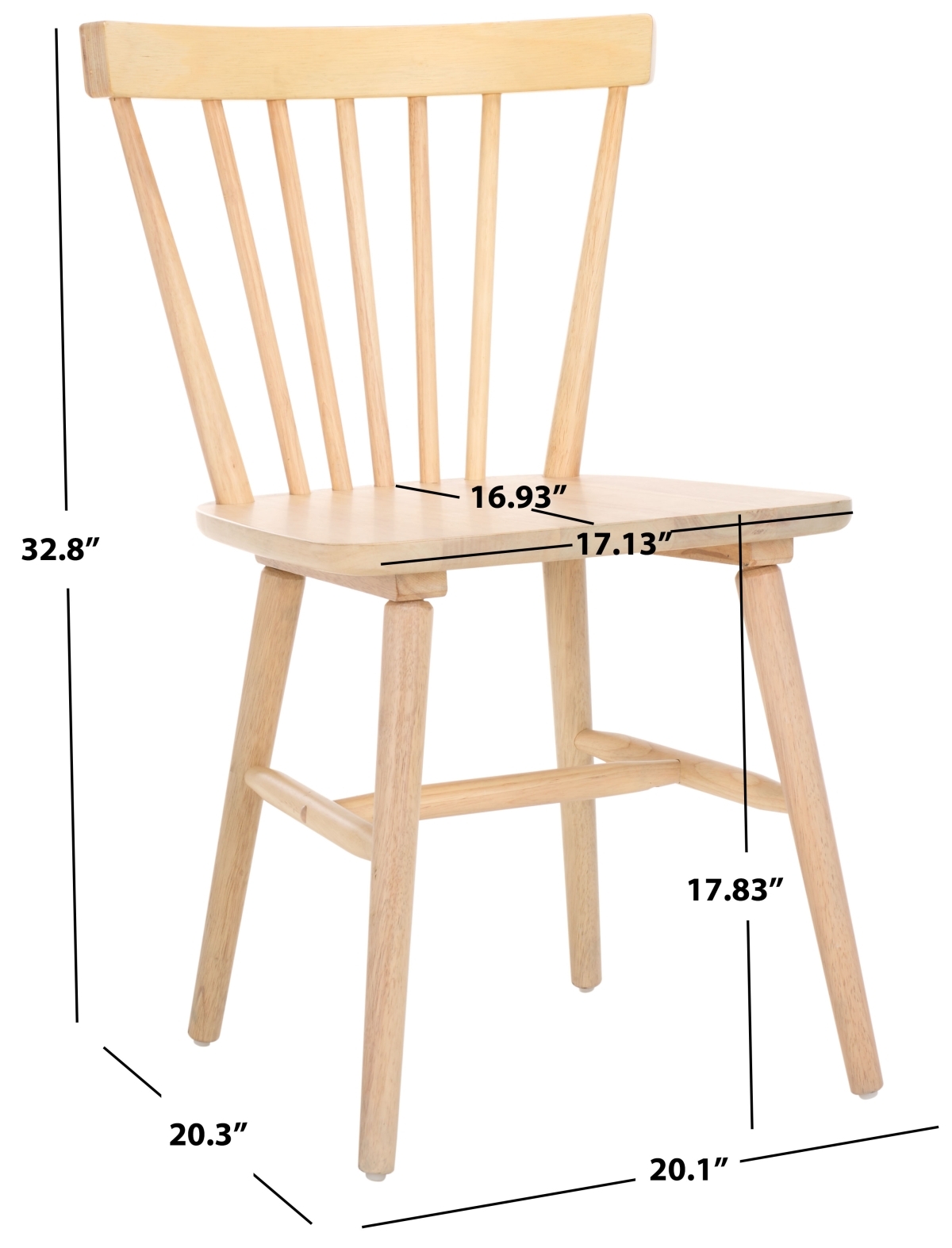 Winona Spindle Dining Chair, Set Of 2 - White Washed - Image 9