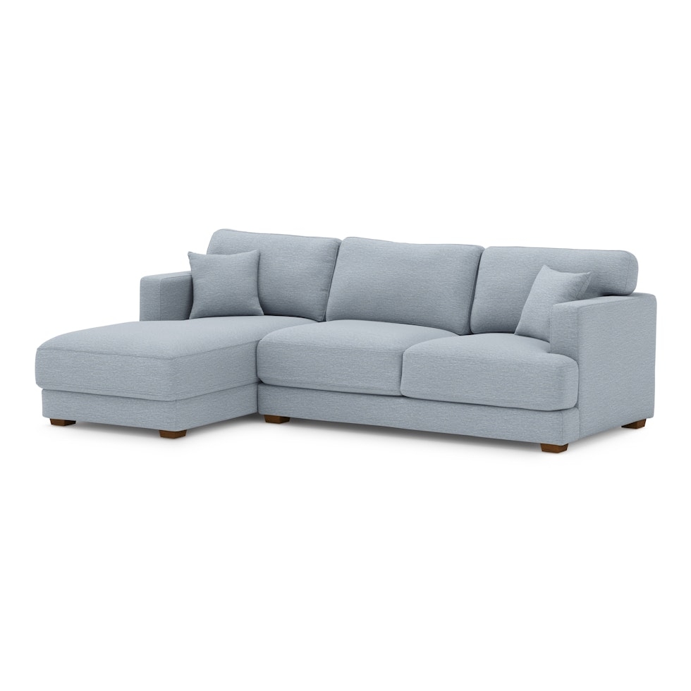Dawn 100" Left Sectional - Silver Light Blue - Image 0