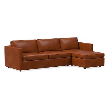 Harris 101" Right Multi Seat 2-Piece Chaise Sectional w/ Storage, Standard Depth, Vegan Leather, Saddle - Image 1