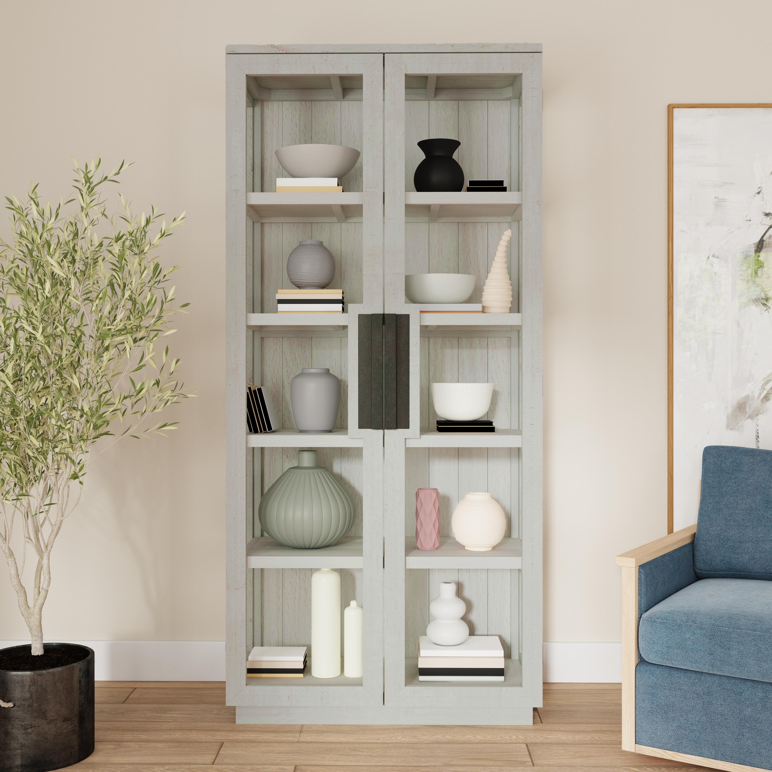 Larson 82" Tall Cabinet White Wash - Image 7