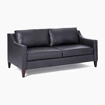 Paidge Sofa, Sauvage Leather, Charcoal, Poly, Taper Chocolate - Image 1