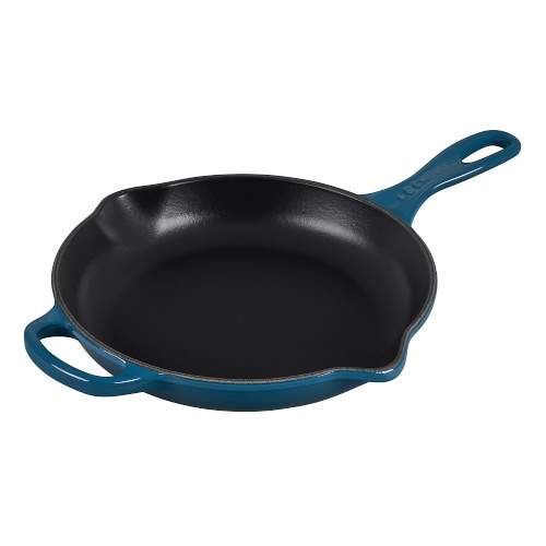 Le Creuset Signature Enameled Cast Iron Fry Pan, 10 1/4", Teal - Image 0