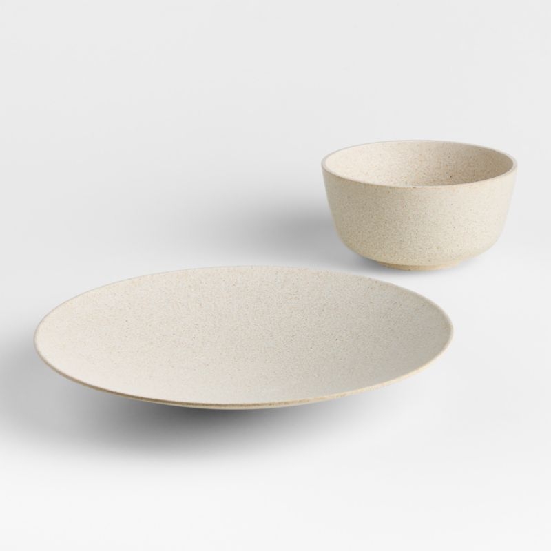 Almada 9" Natural Rice Husk and Resin Serving Bowl - Image 1