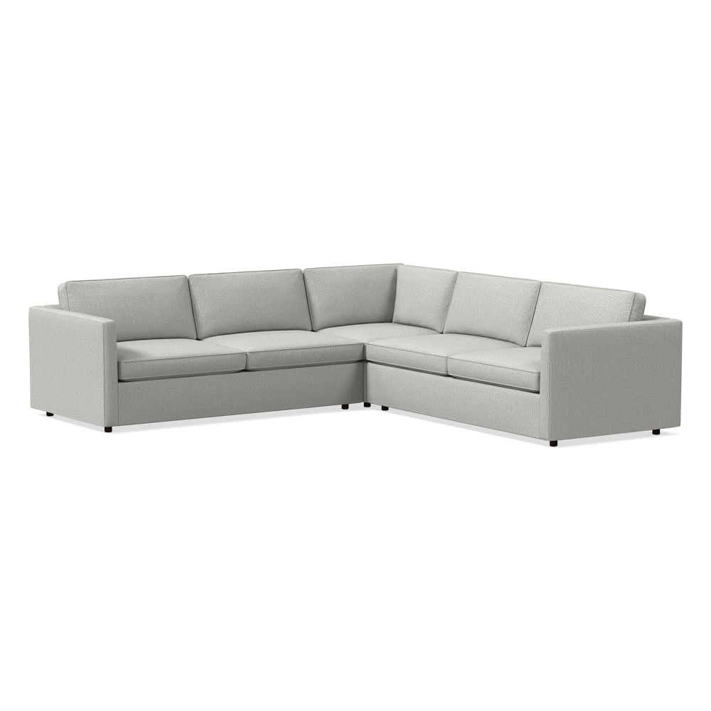 Harris 114" Multi Seat 3-Piece L-Shaped Sectional, Standard Depth, Deco Weave, Pearl Gray - Image 0