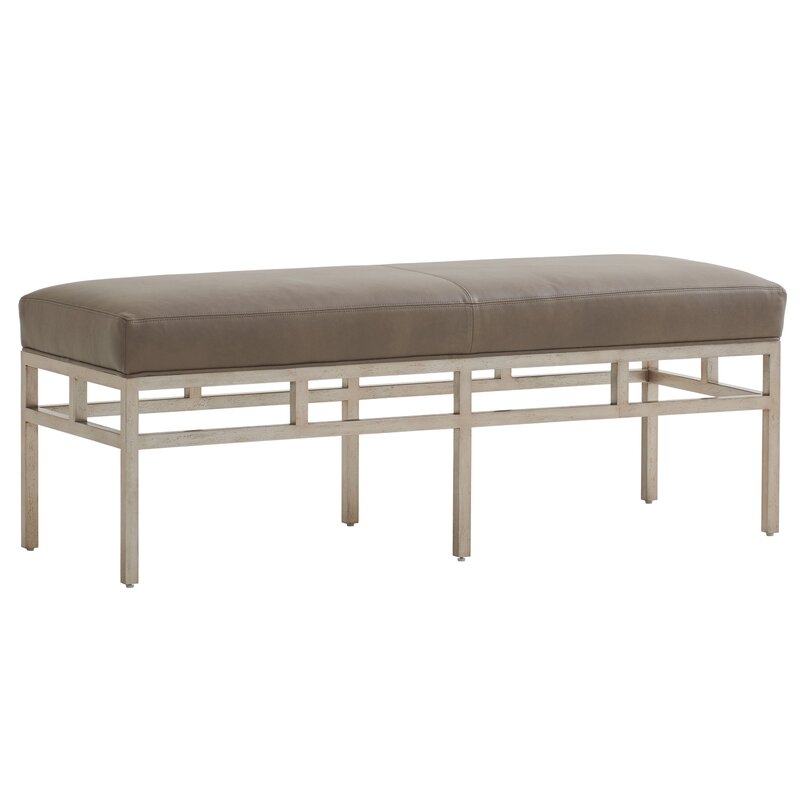 Barclay Butera Lucca Leather Metal Bench - Image 0