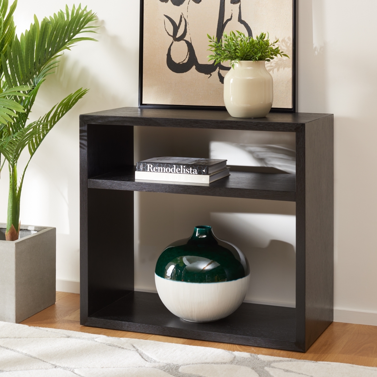 Munson 2 Shelf Console Table - Black - Safavieh - Image 1