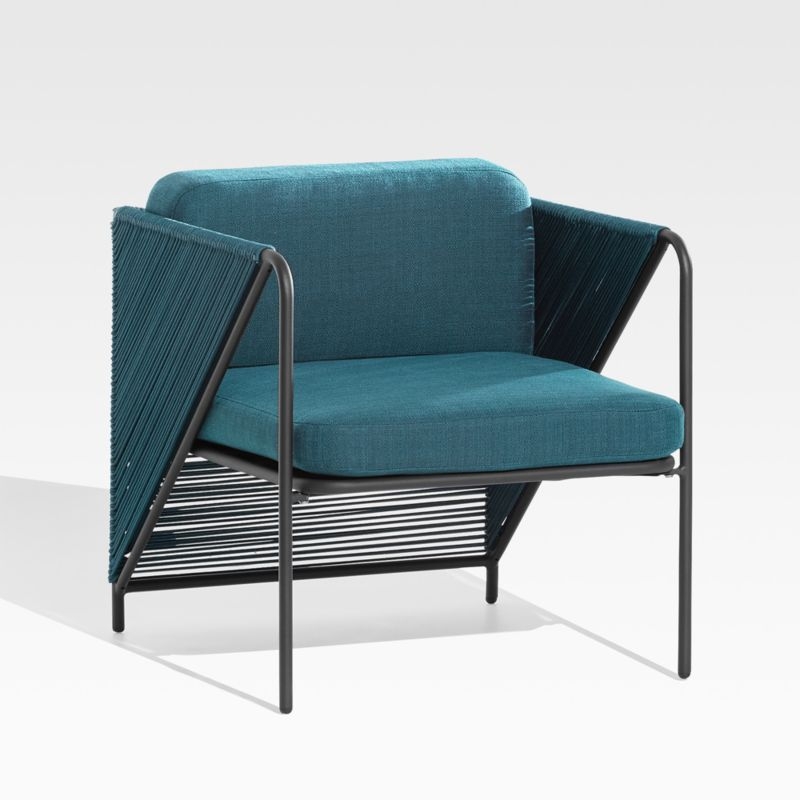 Dorado Teal Small Space Outdoor Lounge Chair - Image 2