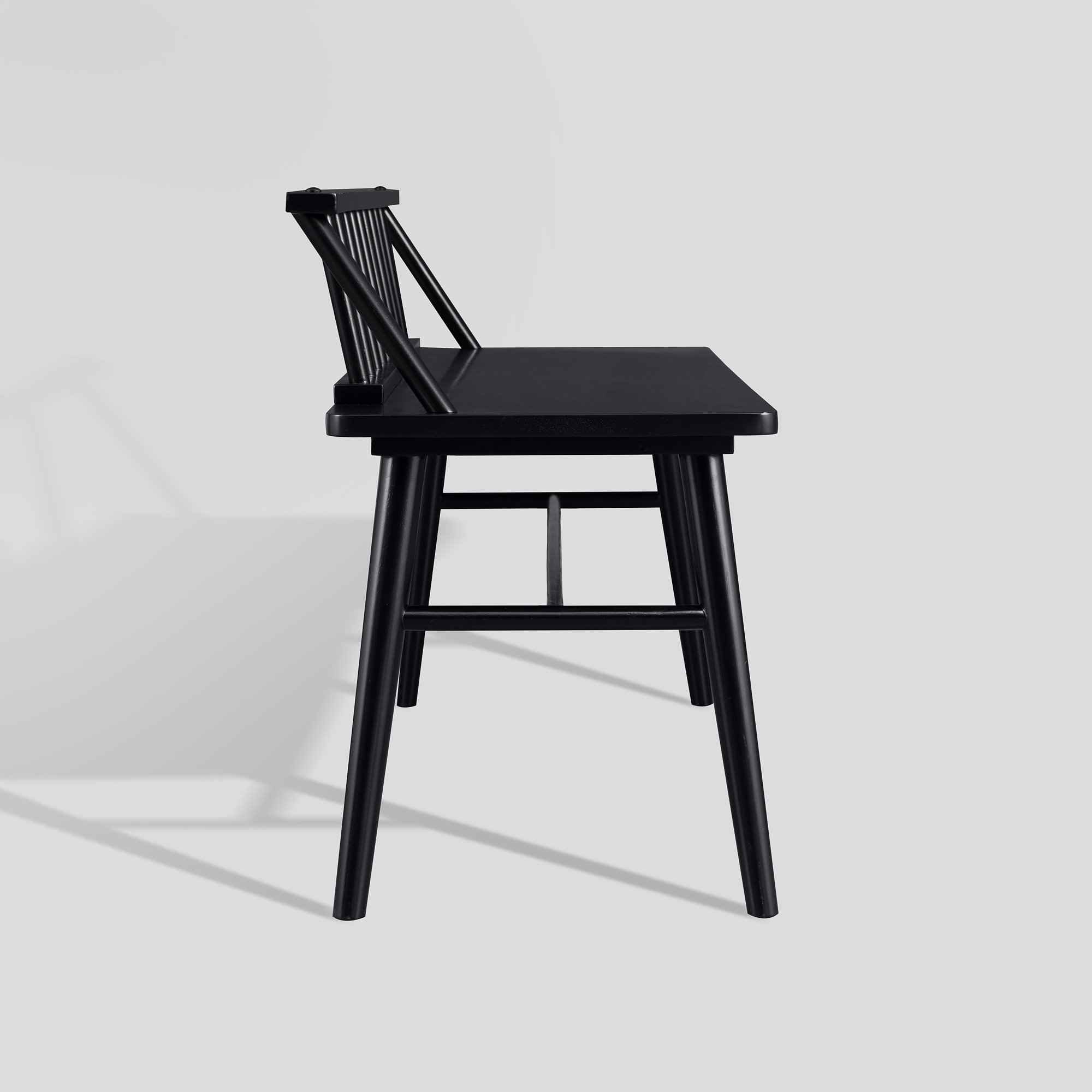 47" Low Back Spindle Bench - Black - Image 3