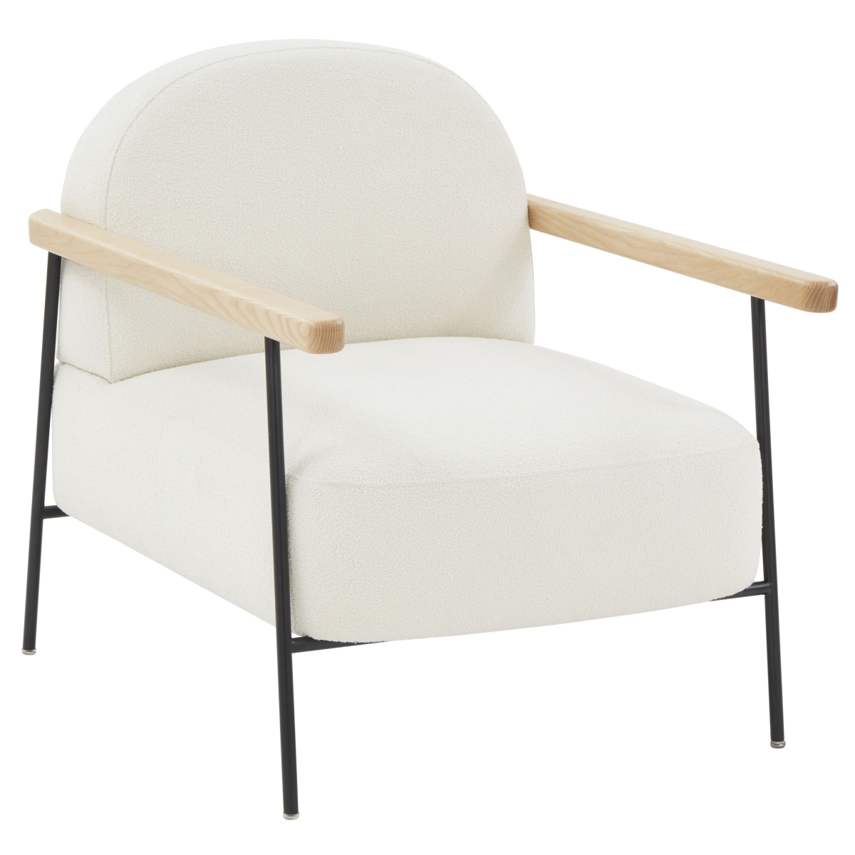 Faith Boucle Accent Chair - Ivory/Black - Image 3