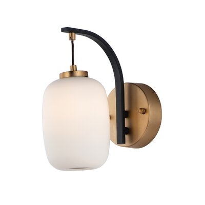 Kace 1 - Light Dimmable Black/Gold Armed Sconce - Image 0