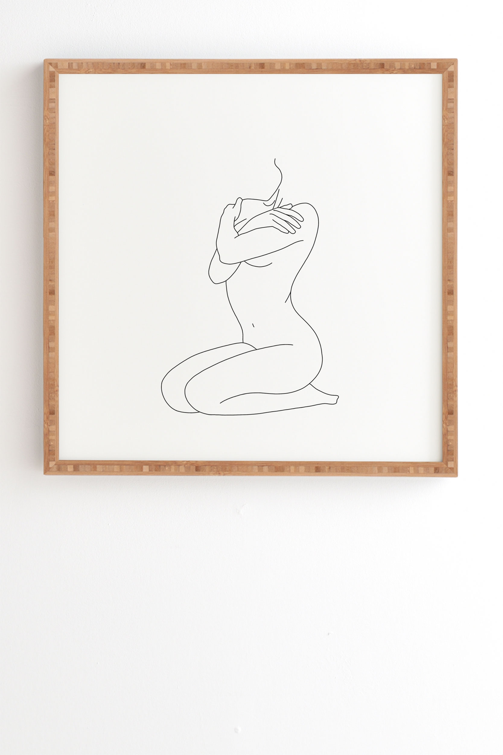Life Drawing Illustration by The Colour Study - Framed Wall Art Bamboo 19" x 22.4" - Image 1