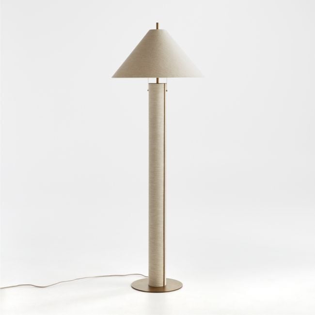 Remi Natural Linen Floor Lamp - Image 0