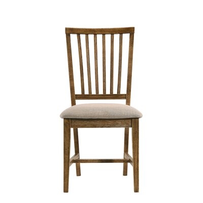 Goldmann Slat Back Side Chair in Tan/Weathered Oak - Image 0