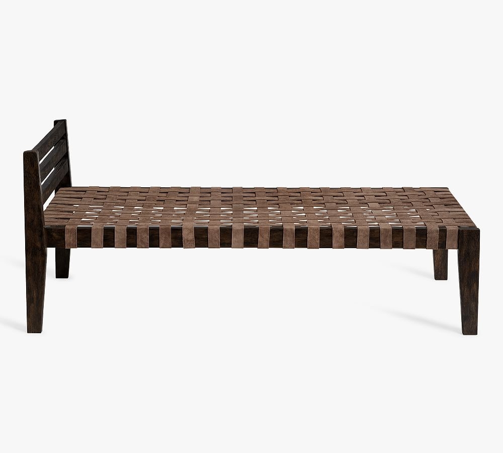 Woven Leather Daybed, Dutch Cocoa - Image 0
