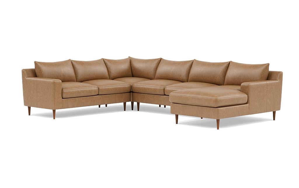 Sloan 4-Piece Leather Corner Sectional Sofa with Right Chaise - Image 2