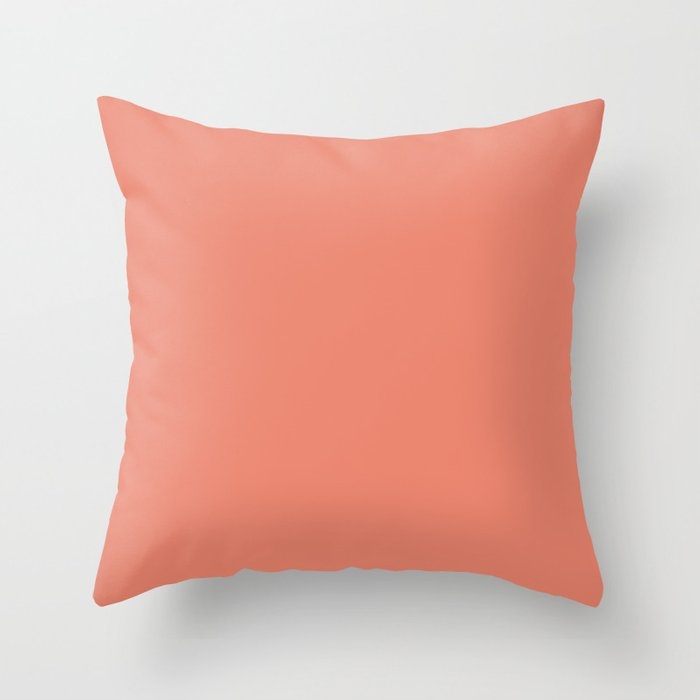 Coral X Simple Color Throw Pillow by Leah Flores - Cover (24" x 24") With Pillow Insert - Indoor Pillow - Image 0