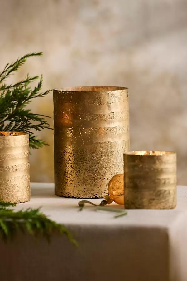 Gilded Column Candle, Forest Fir - Image 0