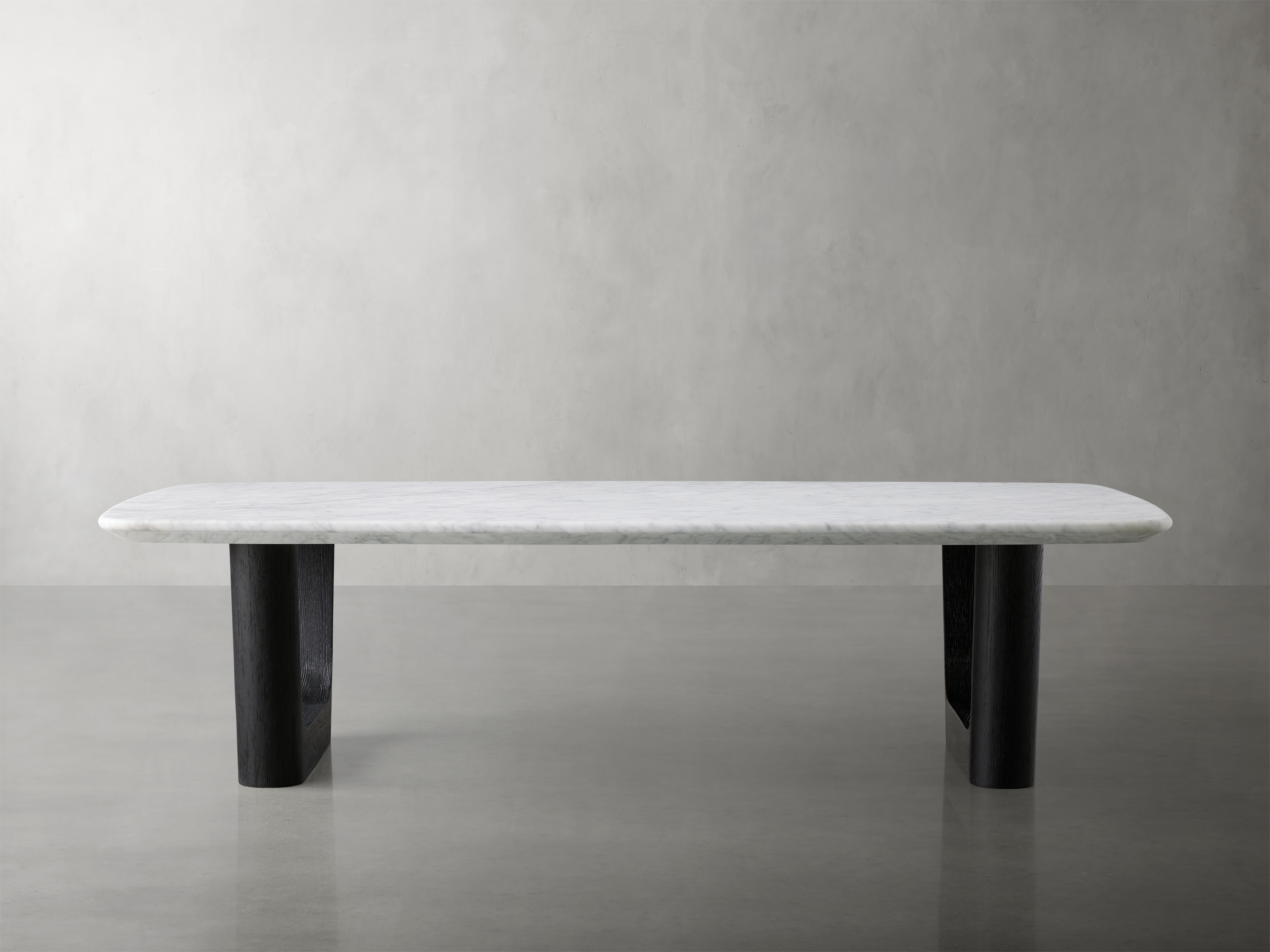 Saint Germain Coffee Table with Rennes Base Stone in Black  Carrara/Ebony 56" - Image 0