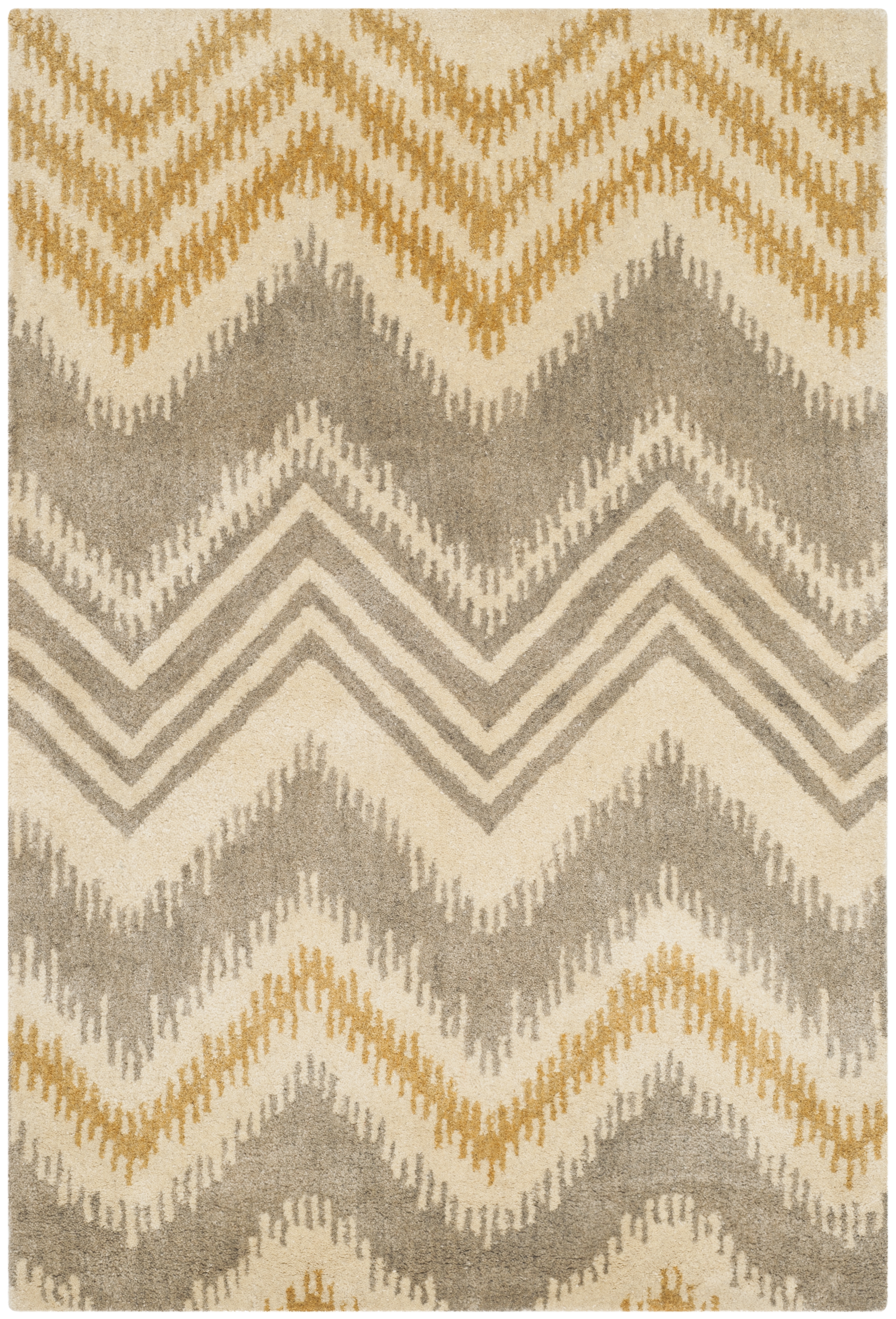 Arlo Home Hand Tufted Area Rug, CPR445B, Grey/Gold,  4' X 6' - Image 0