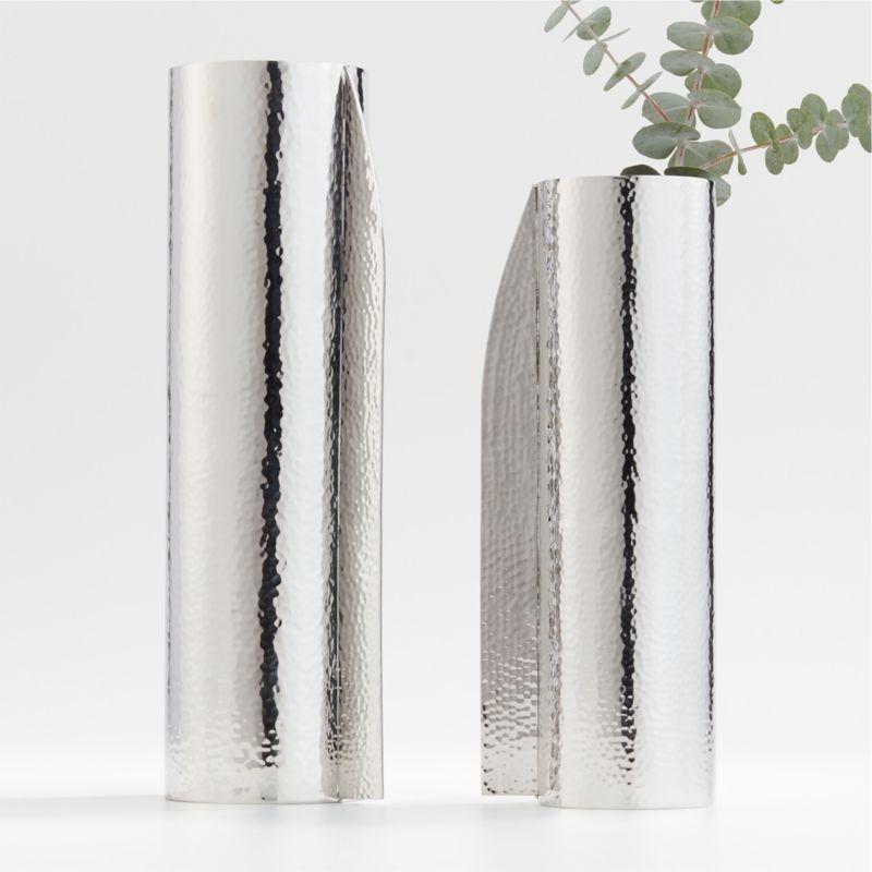 Coso Large Silver Metal Vase - Image 1